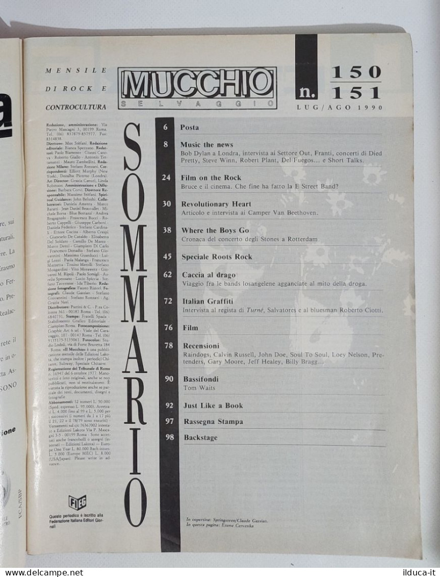 58945 MUCCHIO SELVAGGIO 1990 N. 150/151 - Bruce Springsteen / Bob Dylan - Música