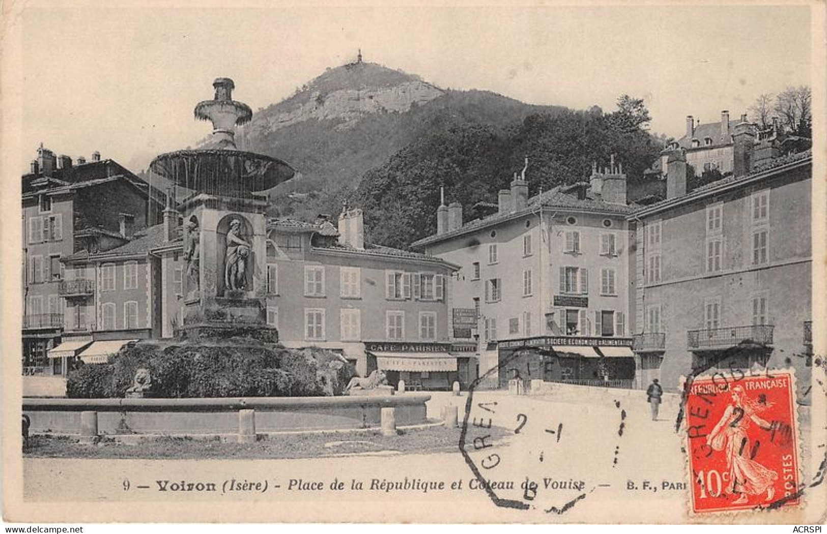 VOIRON Place De La Republique Et Coteau De Vouise 21(scan Recto-verso) MA1769 - Voiron