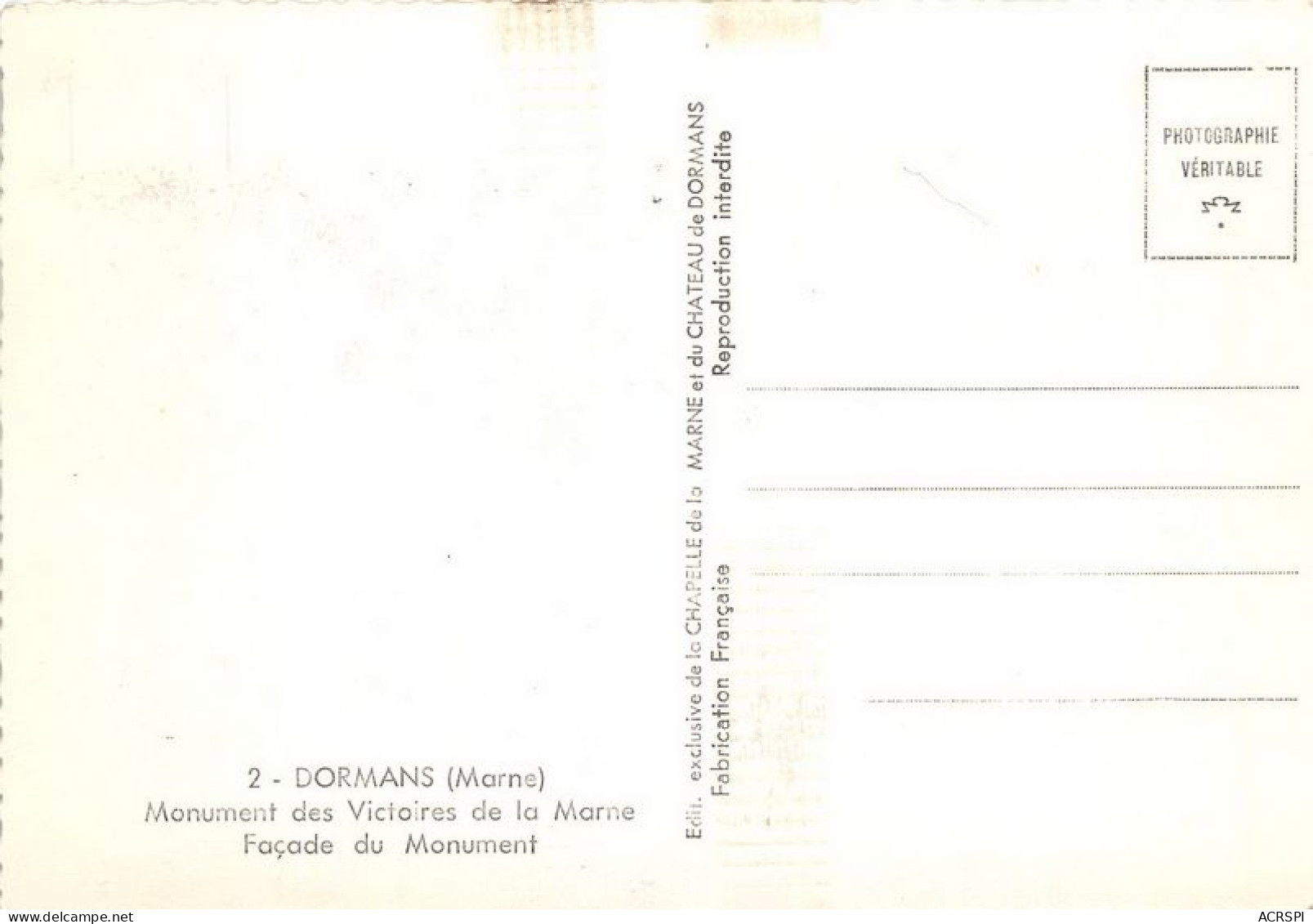DORMANS Monument Des Victoires De La Marne Facade Du Monument 31(scan Recto-verso) MA1767 - Dormans