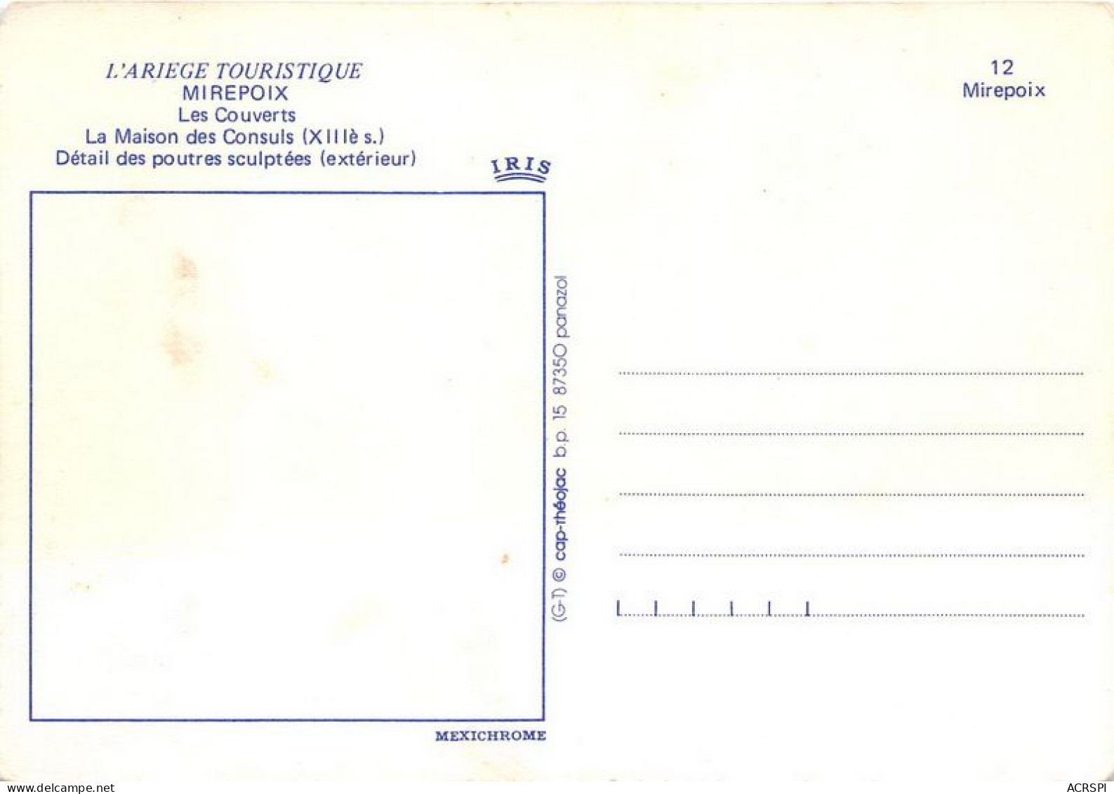 MIREPOIX Les Couverts La Maison Des Consuls Detail Des Poutres 1(scan Recto-verso) MA1783 - Mirepoix