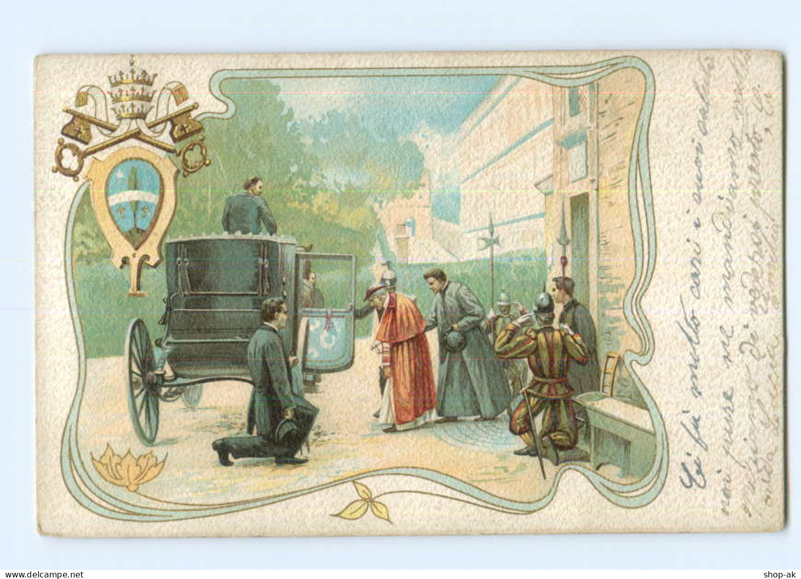 Y8864/ Papst Steigt In Die Kutache Litho AK  Vatikan 1903 - Vatican