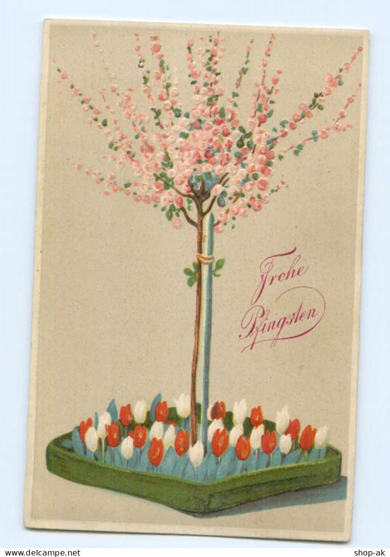 Y8669/ Frohe Pfingsten Tulpen Litho Prägedruck AK - Pentecost