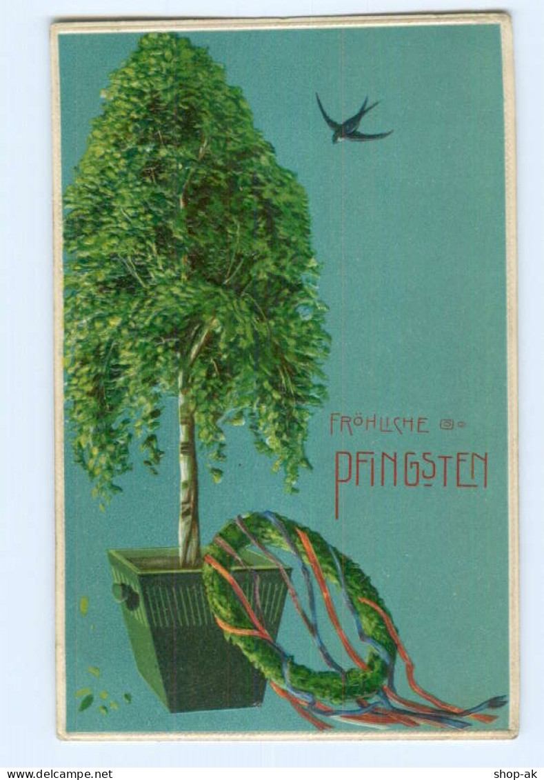Y8630/ Fröhliche Pfingsten 1909 Litho Prägedruck AK - Pentecostés