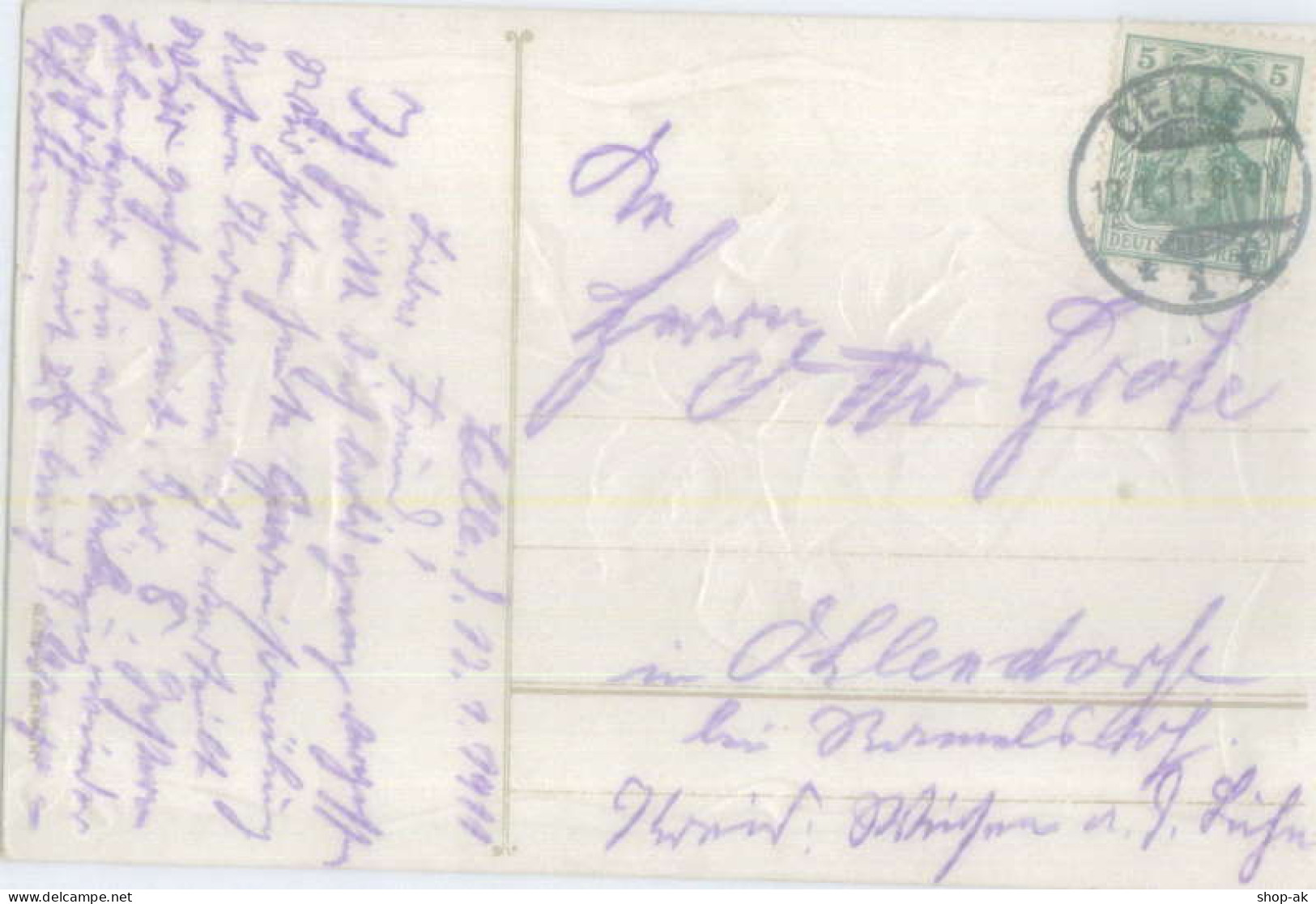 Y8613/ Geburtstag Rose Und Brief 1911 Litho Prägedruck AK - Birthday