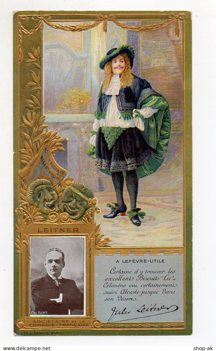 C2752/ Kaufmannsbild Leitner - Levevre-Utile Litho Prägedruck Jugendstil Ca.1900 - Sonstige & Ohne Zuordnung