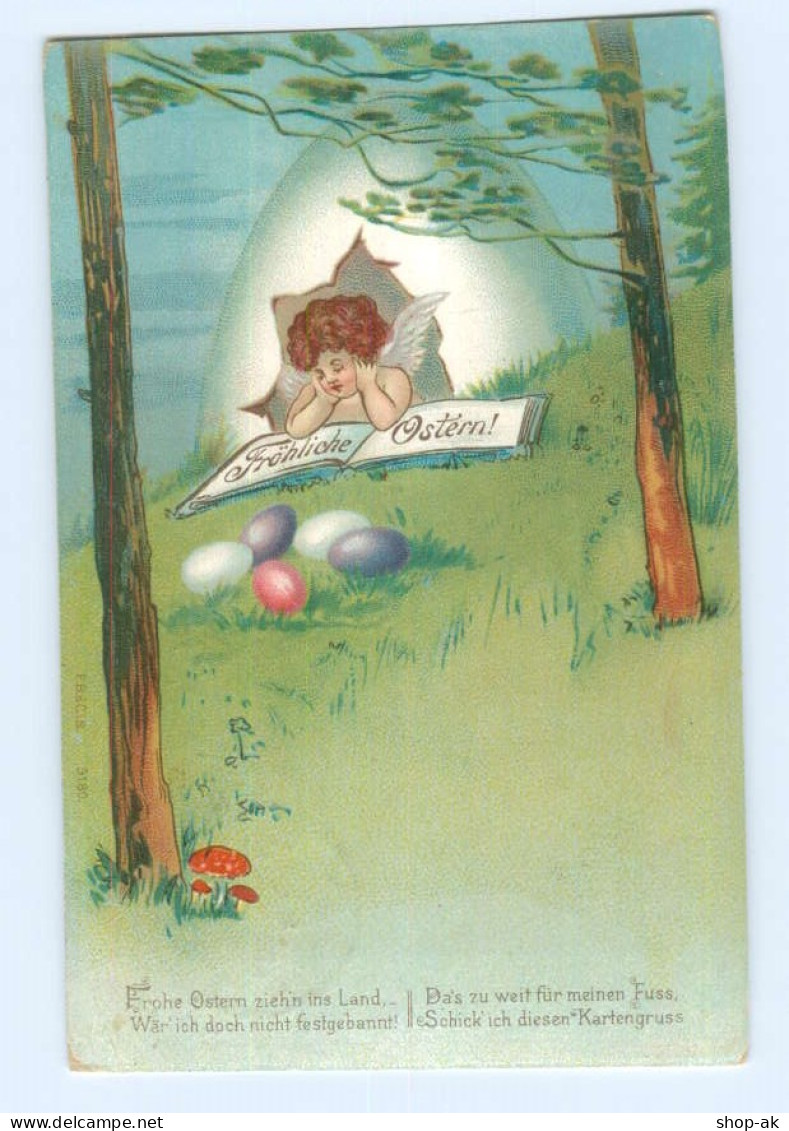 Y8527/ Fröhliche Ostern Engel 1900 Litho AK - Easter