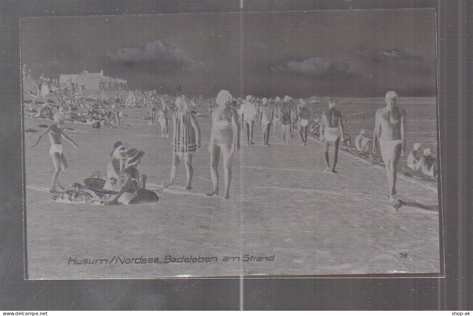 Neg3697/ Husum  Badeleben Am Strand Altes Negativ  60er Jahre - Husum