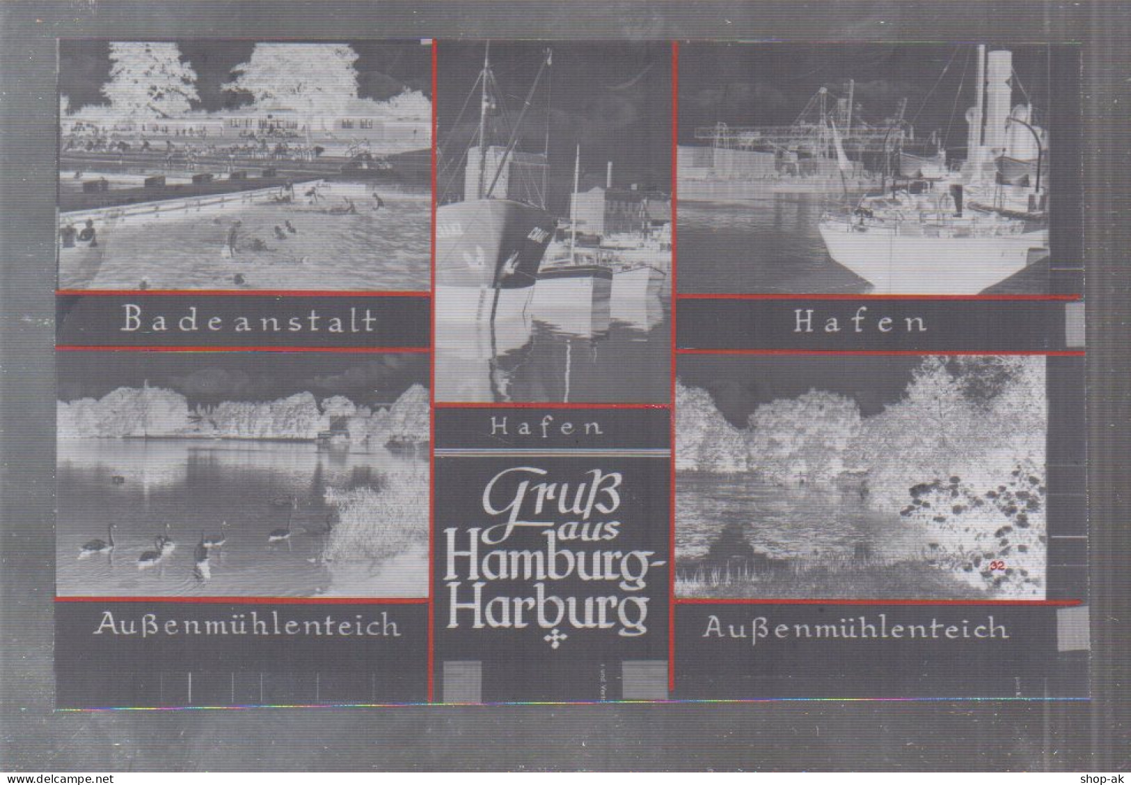 Neg3244/ Hamburg Harburg Hafen Badeanstalt Altes Negativ 50/60er Jahre - Harburg