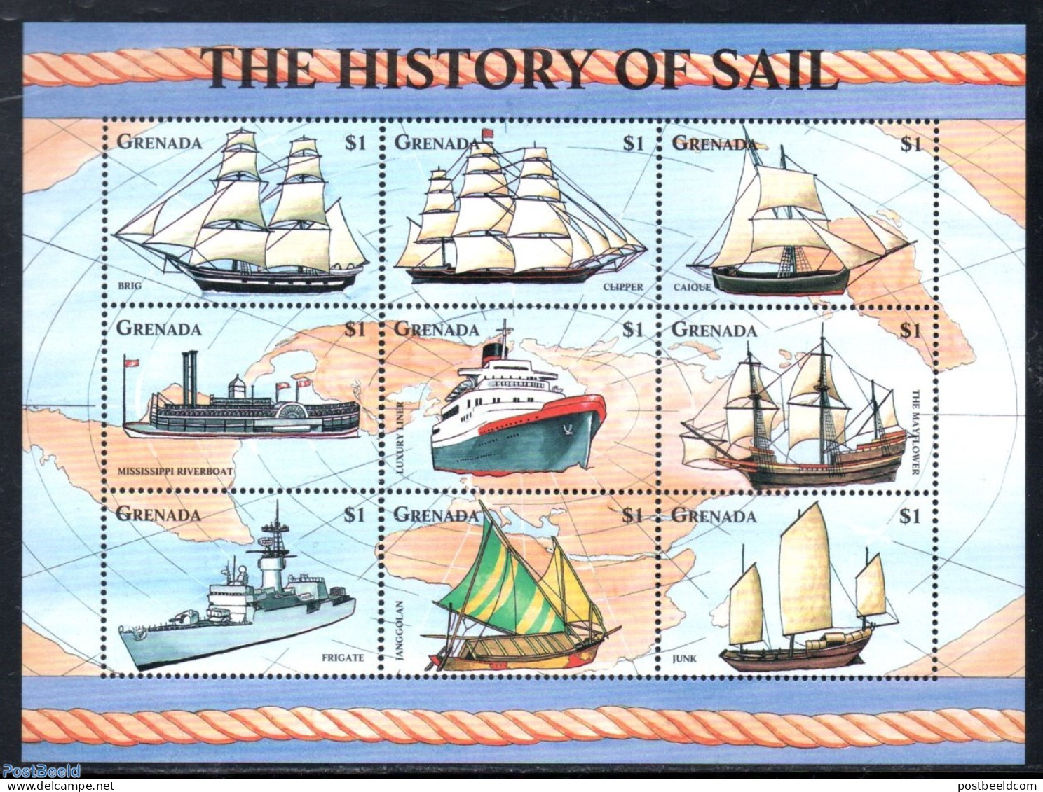 Grenada 1998 Ships 9v M/s, Mint NH, Transport - Ships And Boats - Boten