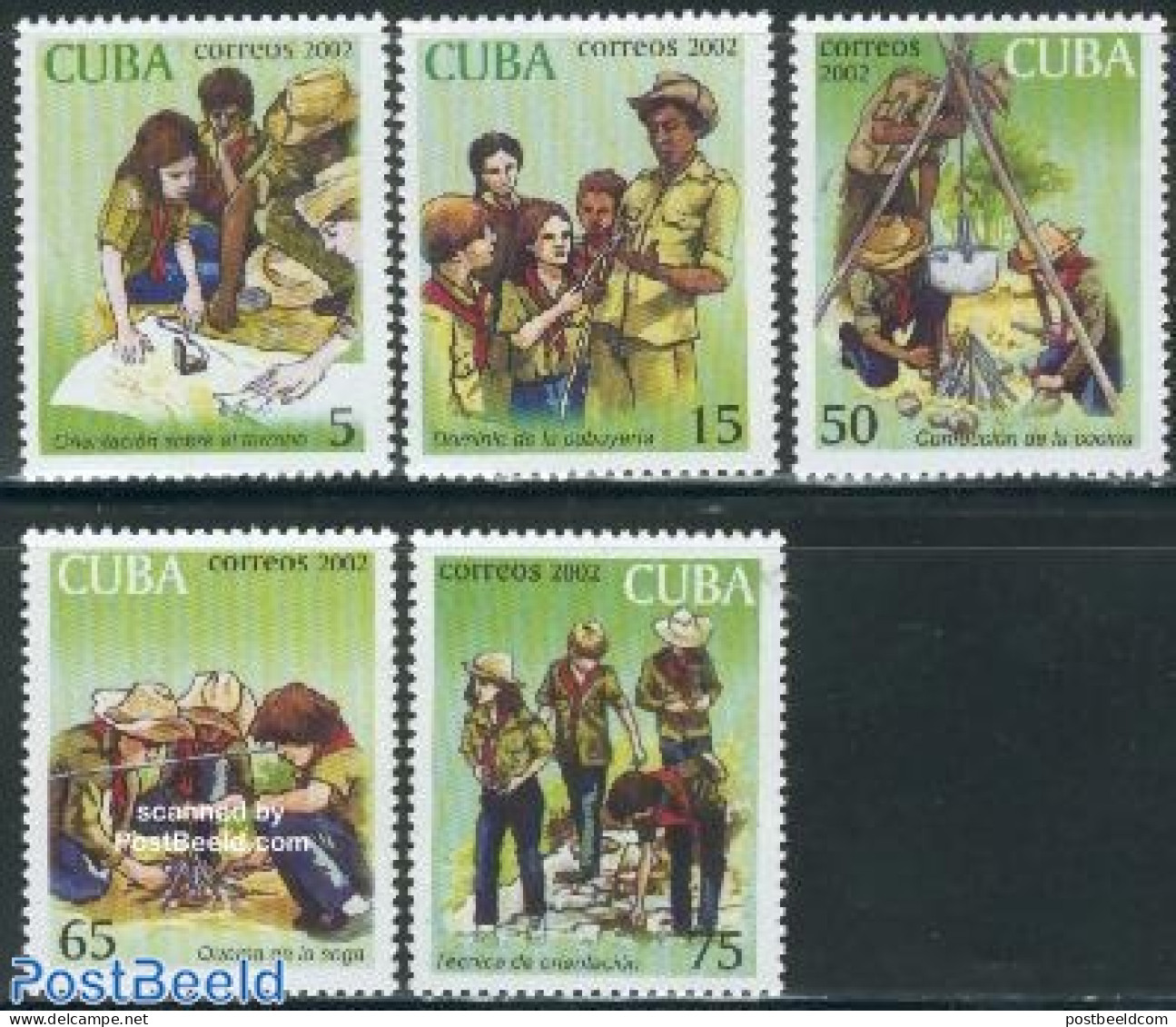 Cuba 2002 Pioneers 5v, Mint NH, Sport - Scouting - Unused Stamps