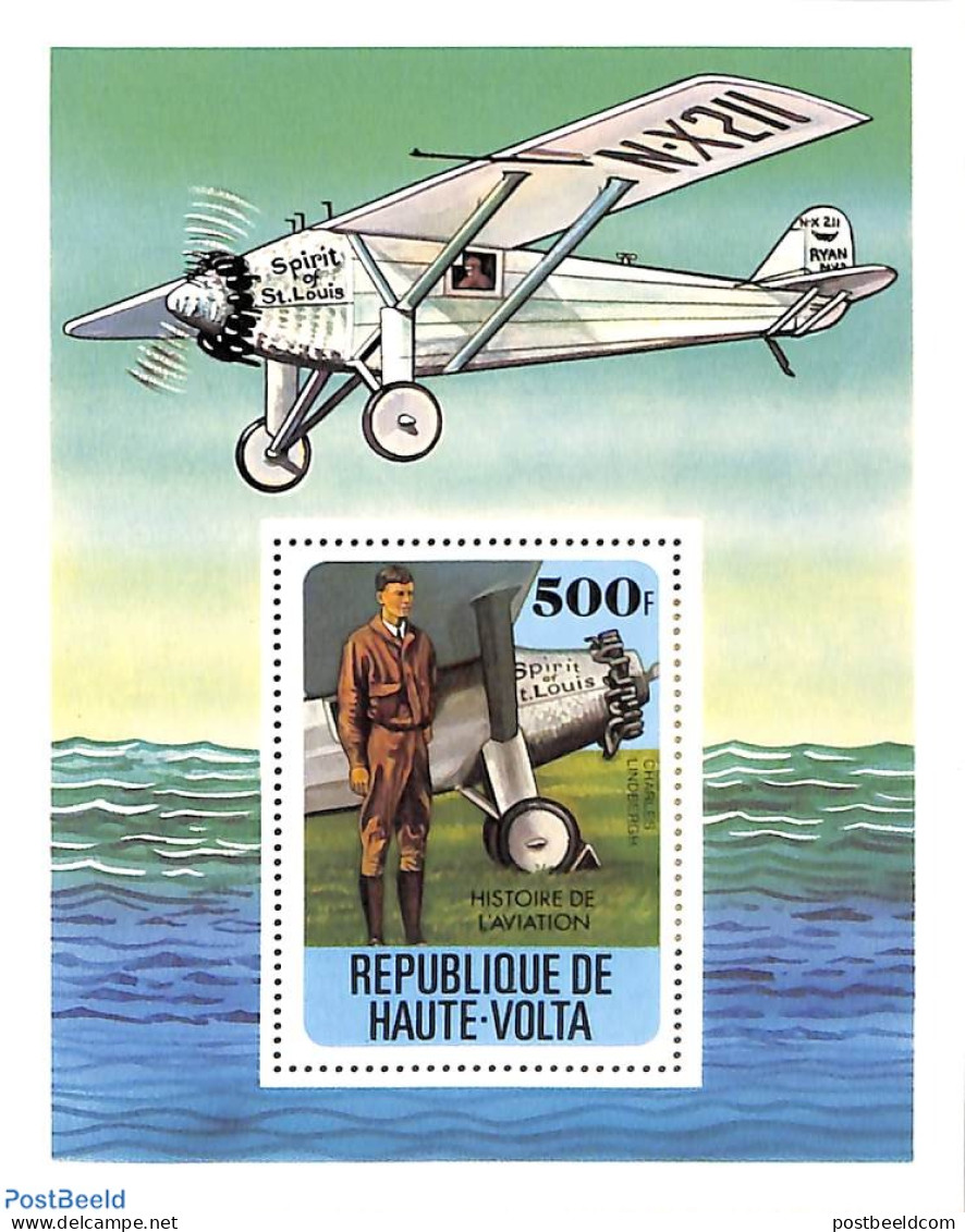 Upper Volta 1978 Charles Lindbergh S/s, Mint NH, Transport - Aircraft & Aviation - Vliegtuigen