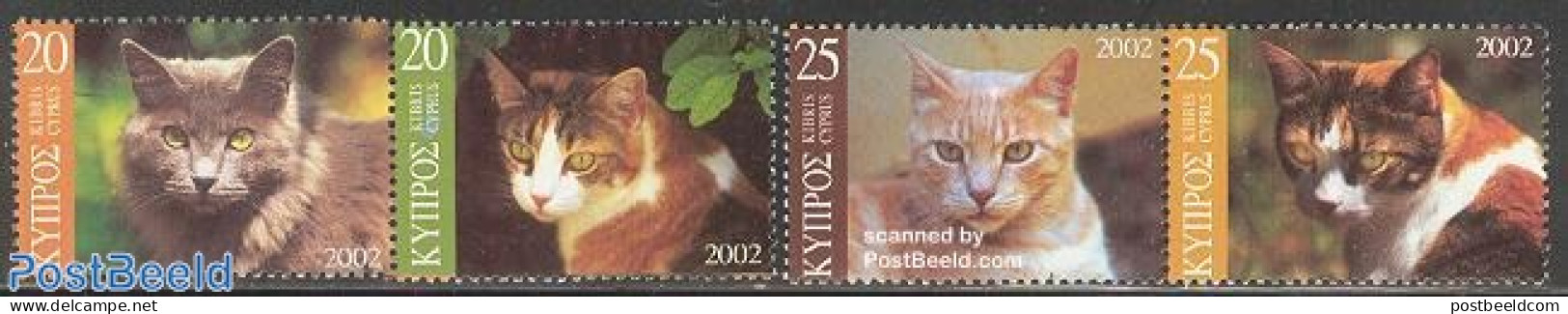 Cyprus 2002 Cats 2x2v [:], Mint NH, Nature - Cats - Unused Stamps