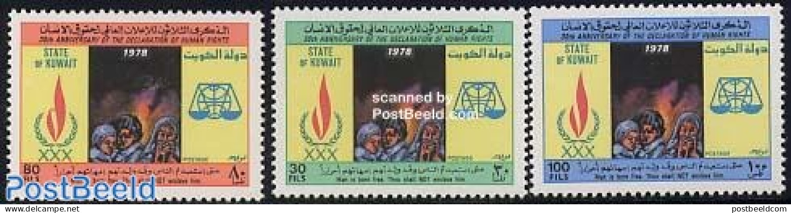 Kuwait 1978 Human Rights 3v, Mint NH, History - Human Rights - Koweït