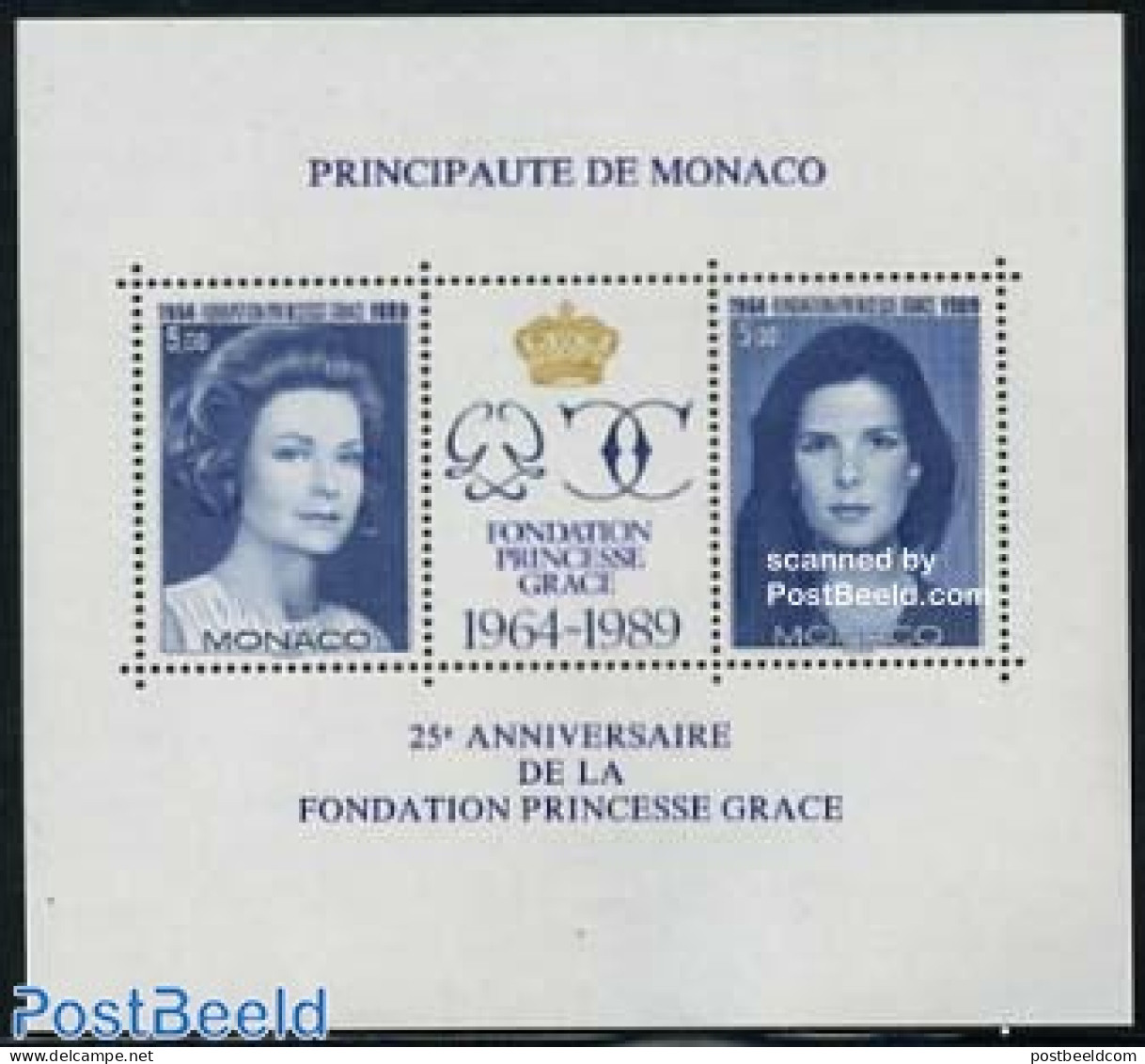 Monaco 1989 Gracia Foundation S/s, Mint NH, History - Kings & Queens (Royalty) - Nuevos