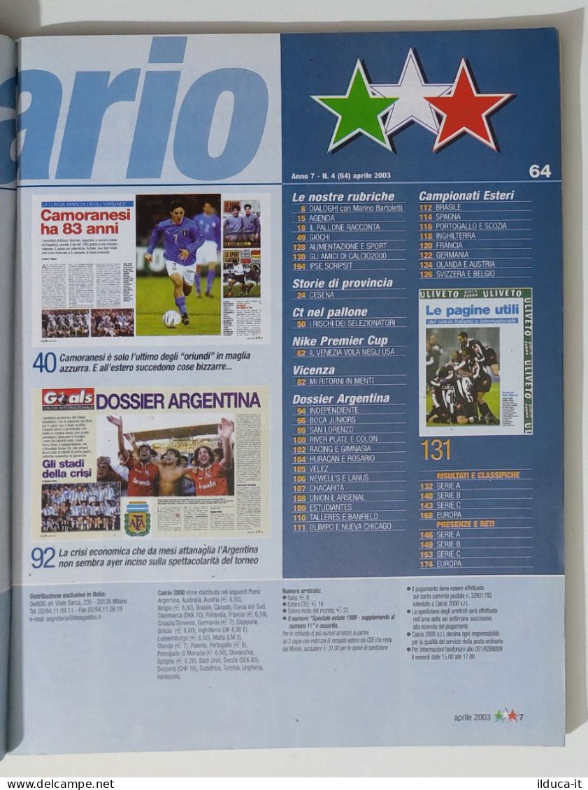 54061 Calcio 2000 - A. 7 N. 64 2003 - Trezeguet / Storia Serie A / Argentina - Deportes