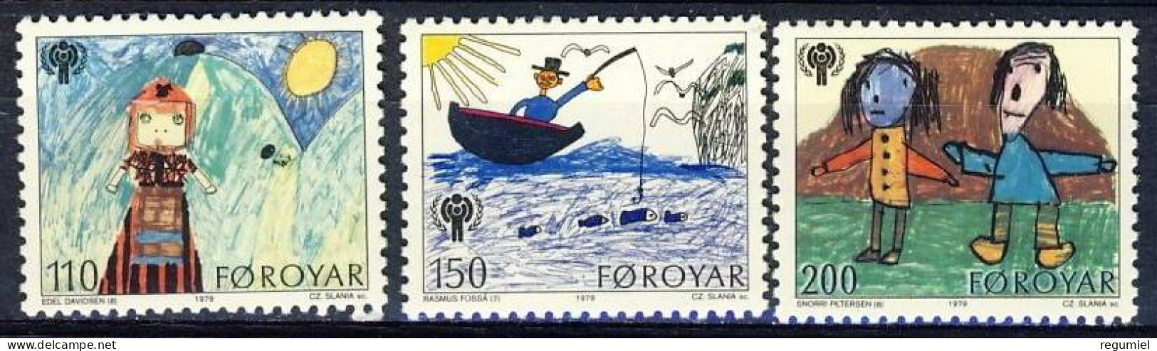 Feroe  39/41 ** MNH. 1979 - Islas Faeroes