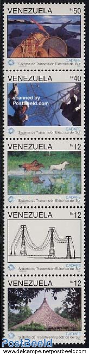 Venezuela 1992 Electrification 5v [::::], Mint NH, Nature - Science - Horses - Energy - Venezuela