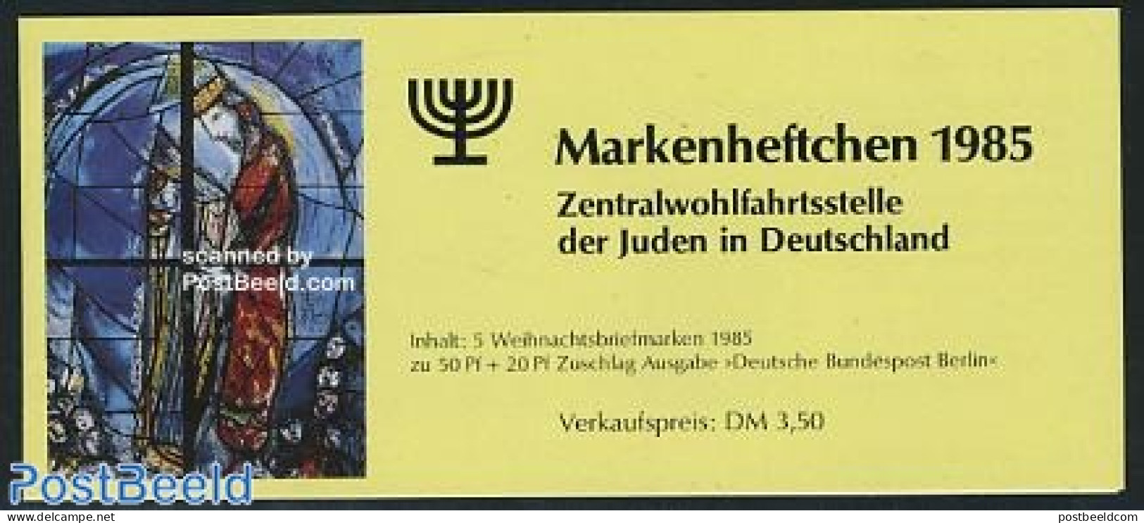 Germany, Berlin 1985 Christmas, Jewish Welfare Ass. Booklet, Mint NH, Religion - Christmas - Judaica - Stamp Booklets .. - Nuevos