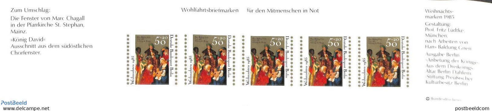 Germany, Berlin 1985 Christmas, Jewish Welfare Ass. Booklet, Mint NH, Religion - Christmas - Judaica - Stamp Booklets .. - Nuevos