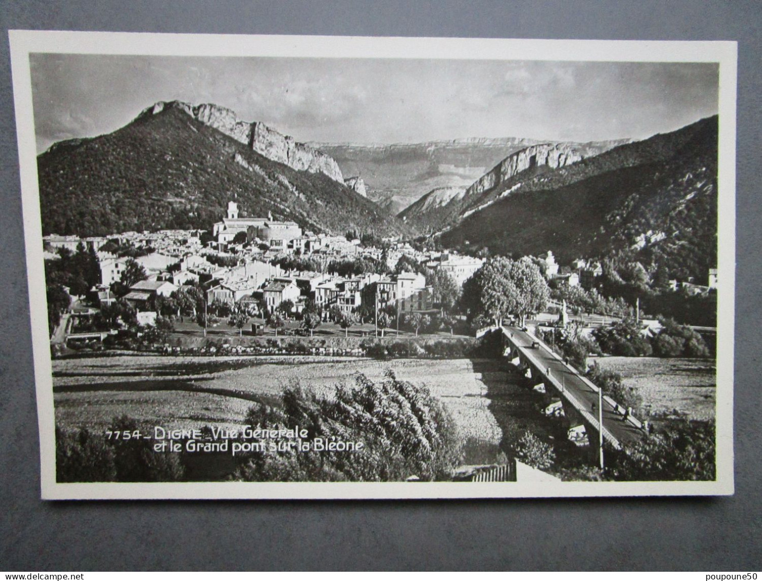 CP 04 Basses Alpes DIGNE - Grand Pont Sur LA BLEONE Et Vue Générale 1954 - Digne