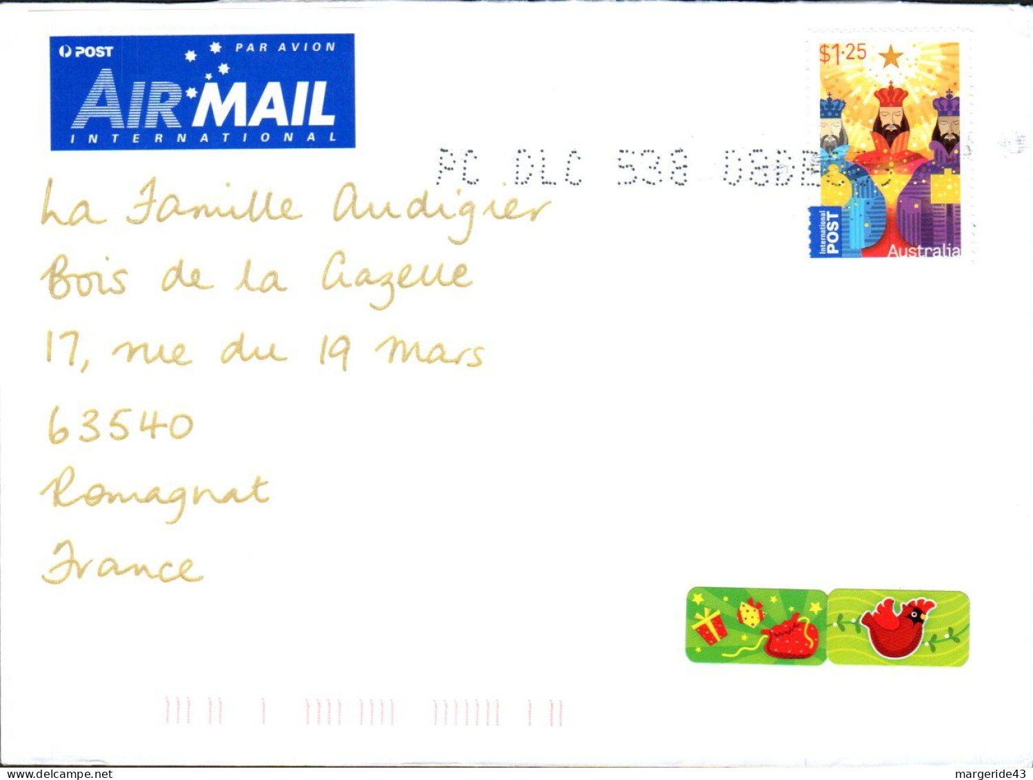 AUSTRALIE SEUL SUR LETTRE POUR LA FRANCE - Storia Postale