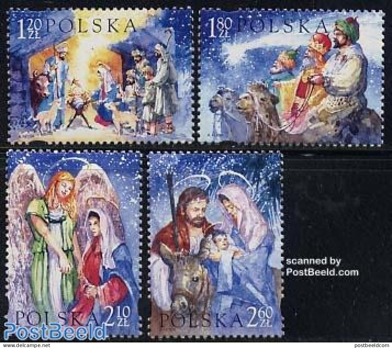 Poland 2003 Christmas 4v, Mint NH, Nature - Religion - Camels - Cattle - Angels - Christmas - Ungebraucht