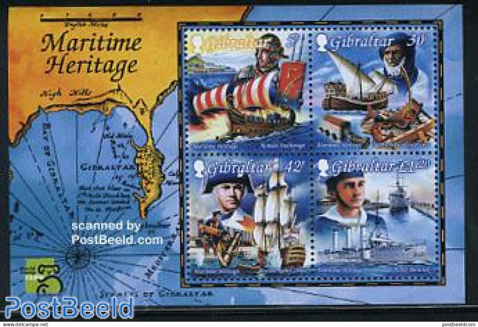 Gibraltar 1999 Shipping History S/s, Mint NH, Transport - Ships And Boats - Boten