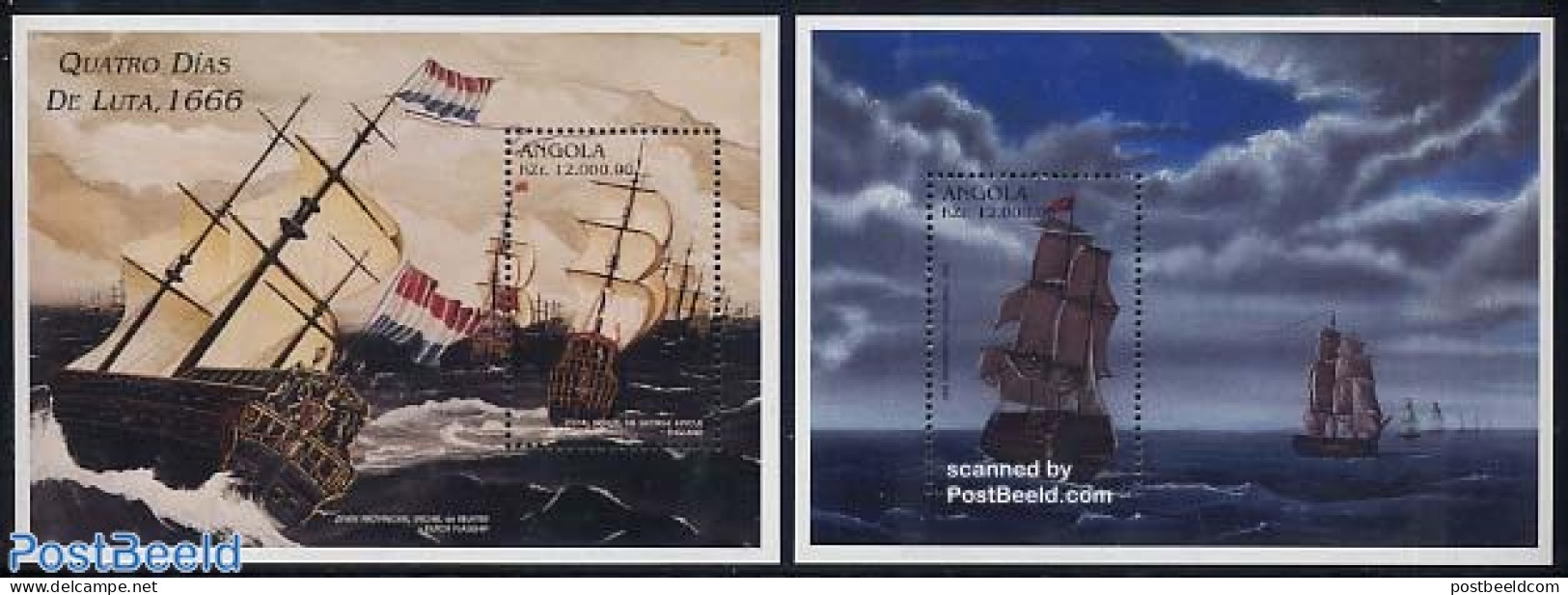 Angola 1996 Ships 2 S/s, Mint NH, Transport - Ships And Boats - Schiffe