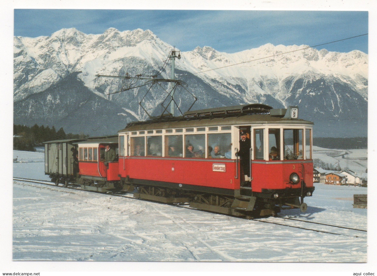 TRAIN SPÉCIAL DES CHEMINS DE FER DU TYROL AVEC LE WAGON 3  ( CONSTRUIT E 1909 ) ET LE WAGON DE MARCHANDISES 32 DU CLUB - Trains