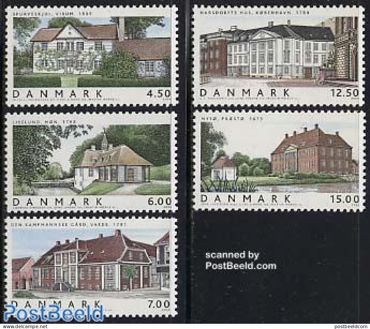 Denmark 2004 Architecture 5v, Mint NH, Religion - Churches, Temples, Mosques, Synagogues - Art - Architecture - Neufs