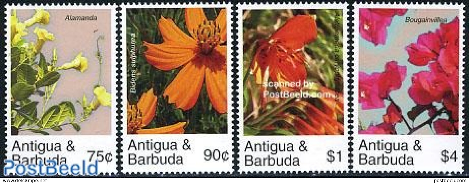 Antigua & Barbuda 2007 Flowers 4v, Mint NH, Nature - Flowers & Plants - Antigua Und Barbuda (1981-...)