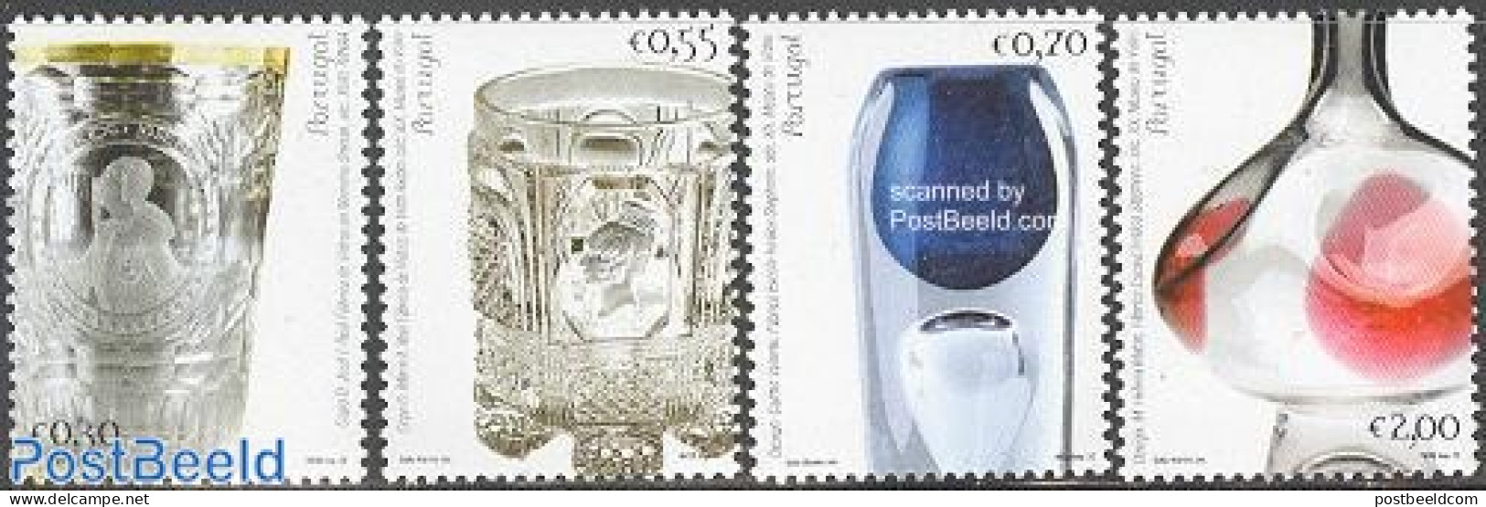 Portugal 2003 Glass Art 4v, Mint NH, Art - Art & Antique Objects - Unused Stamps