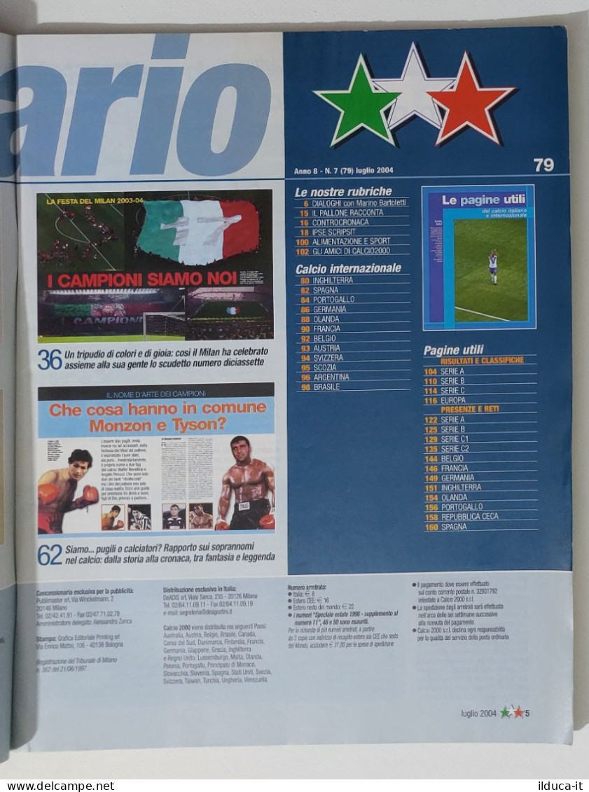 60247 Calcio 2000 - A. 8 N. 7 2004 - Guida Europei / Totti / Portogallo 2004 - Deportes