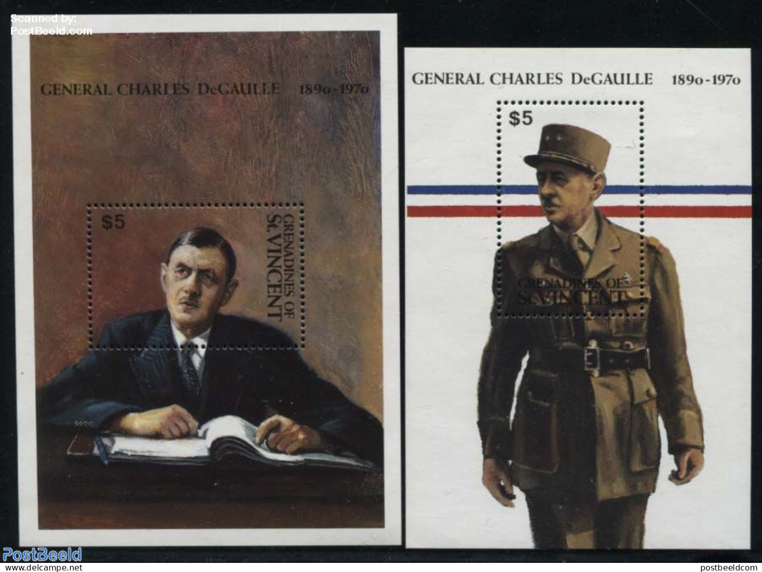 Saint Vincent & The Grenadines 1991 Charles De Gaulle 2 S/s, Mint NH, History - French Presidents - Politicians - Worl.. - De Gaulle (Général)