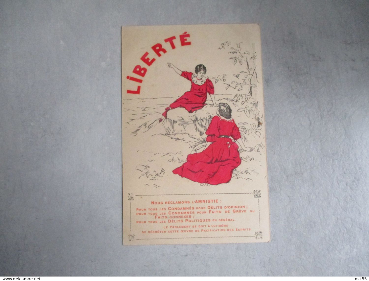 LIBERTE CARTE ILLUSTRATEUR FEMME AMNISTIE CONDAMNE DELIT OPINION ET FAITS DE GREVE - Eventos