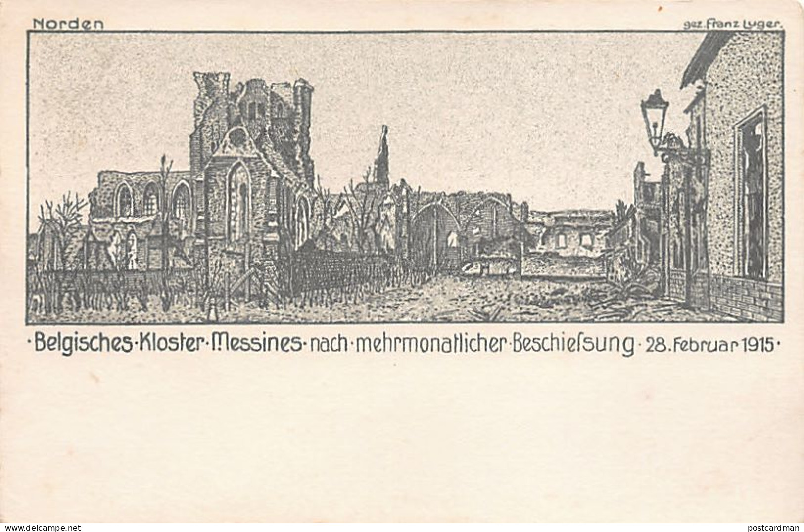 België - MESEN Messines (W. Vl.) Klooster Na Enkele Maanden Van Verwoesting Op 28 Februari 1915 - Monastère Après Plusie - Mesen