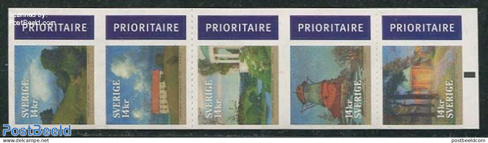 Sweden 2015 Prince Eugen Paintings 5v Foil Booklet, Mint NH, Various - Stamp Booklets - Mills (Wind & Water) - Art - M.. - Ongebruikt