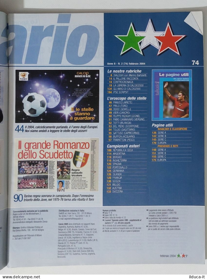 60251 Calcio 2000 - A. 8 N. 74 2004 - Storia Serie A / Cassano Miccoli Pirlo - Deportes