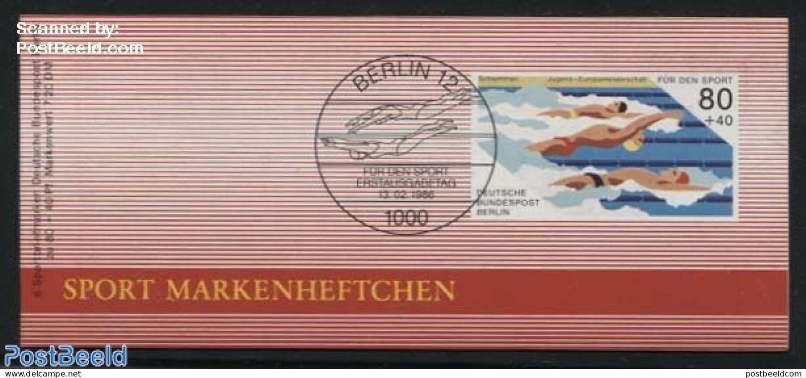 Germany, Berlin 1986 Sports Booklet, Mint NH, Sport - Sport (other And Mixed) - Swimming - Stamp Booklets - Unused Stamps