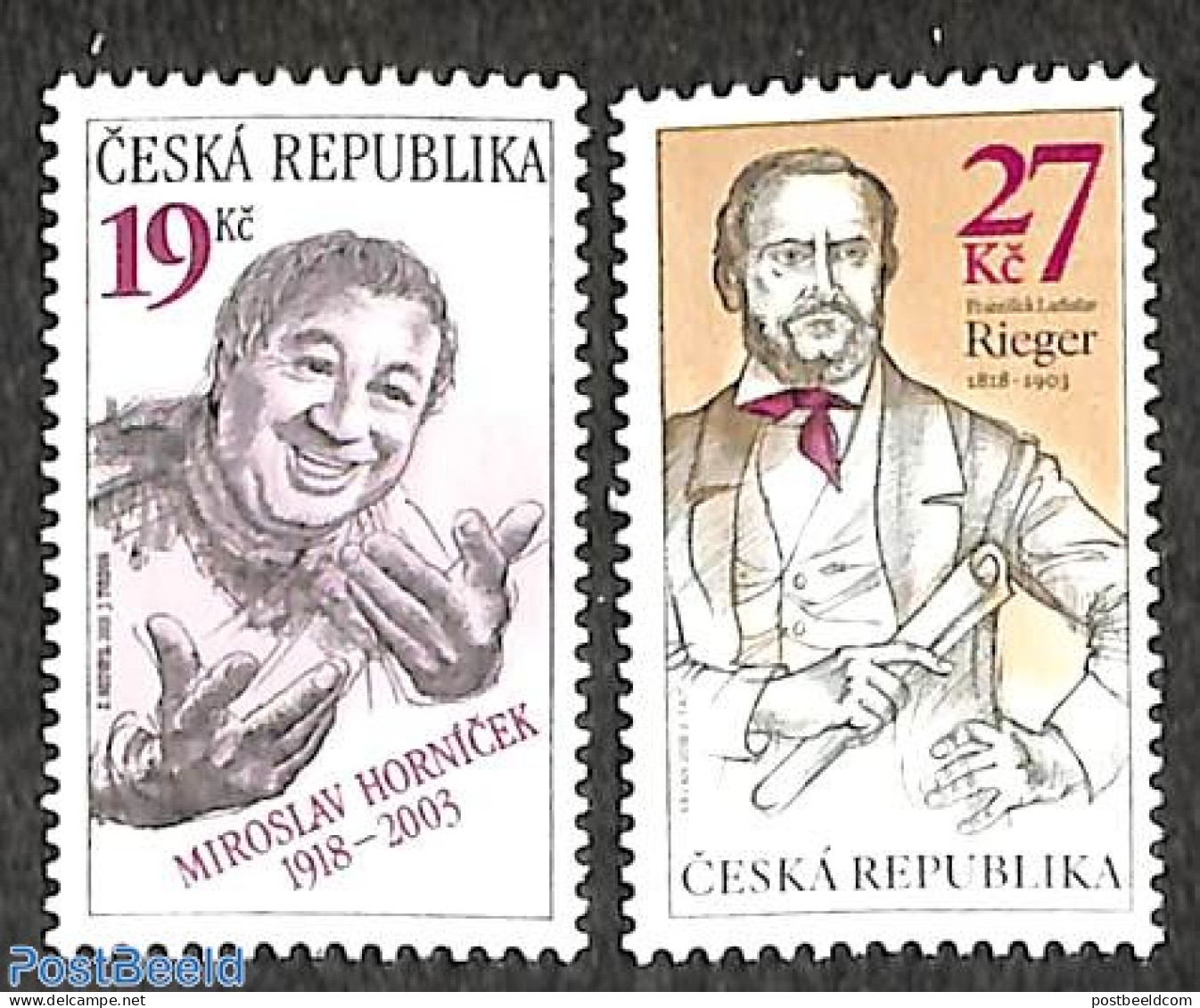 Czech Republic 2018 M. Horicek, F.L. Rieger 2v, Mint NH - Otros & Sin Clasificación