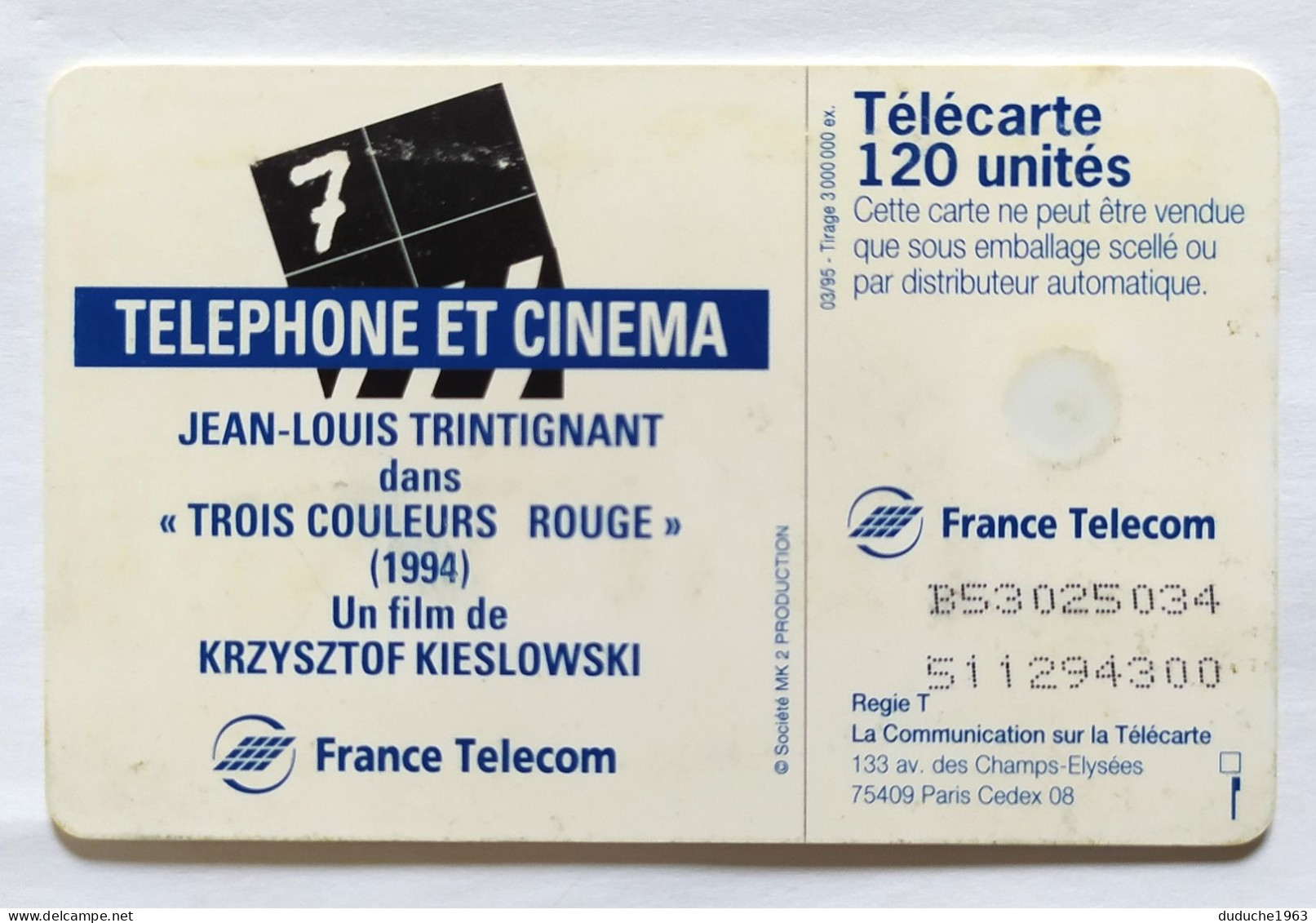 Télécarte France - Téléphone Et Cinéma - Jean-Louis Trintignant - Non Classés