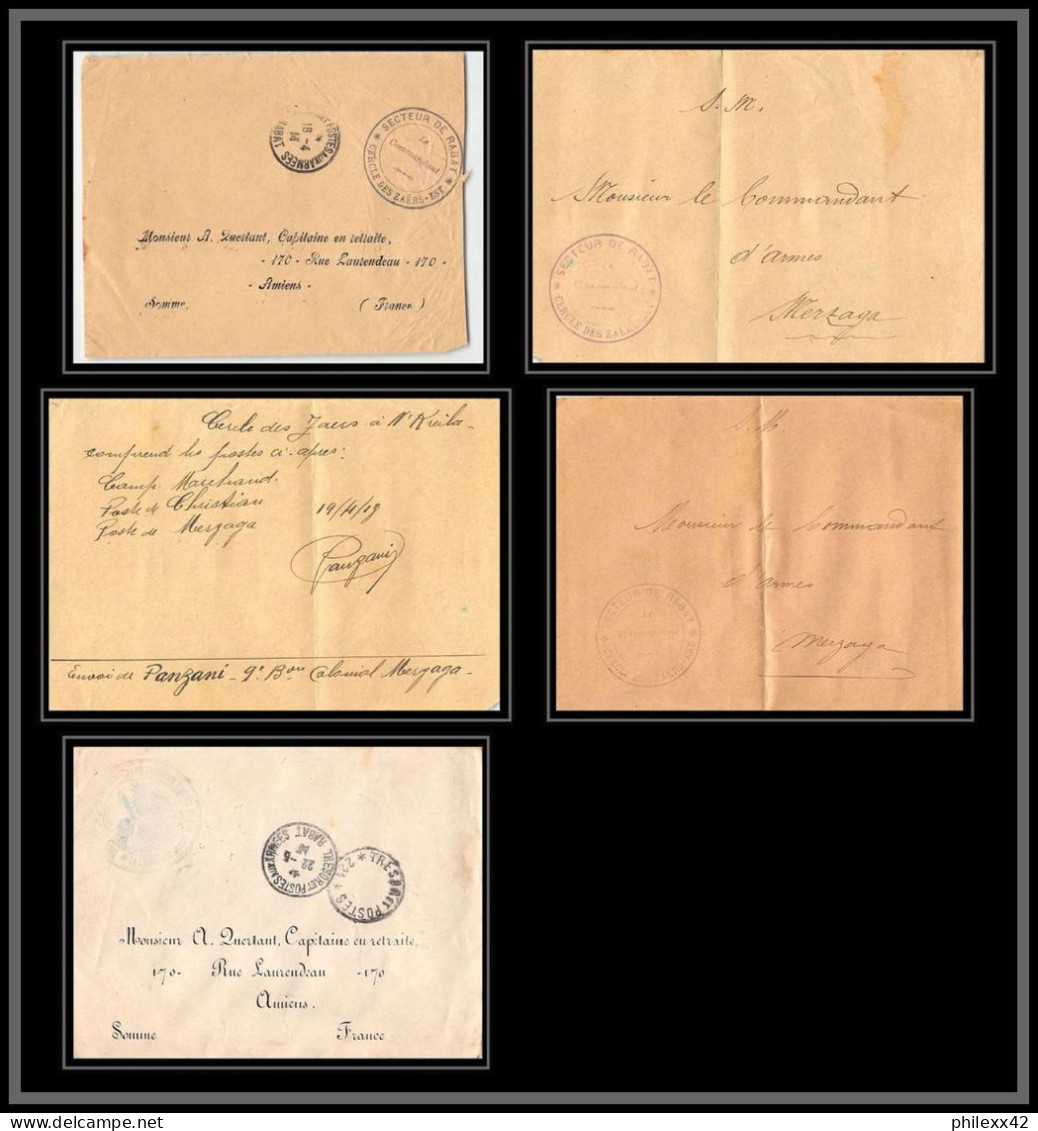 0944 Lot 4 Lettre + 1 Devant Zaers Est Commandant De Cercle 1 Lettre Cover Occupation Du Maroc War 1910/1915 - Collections