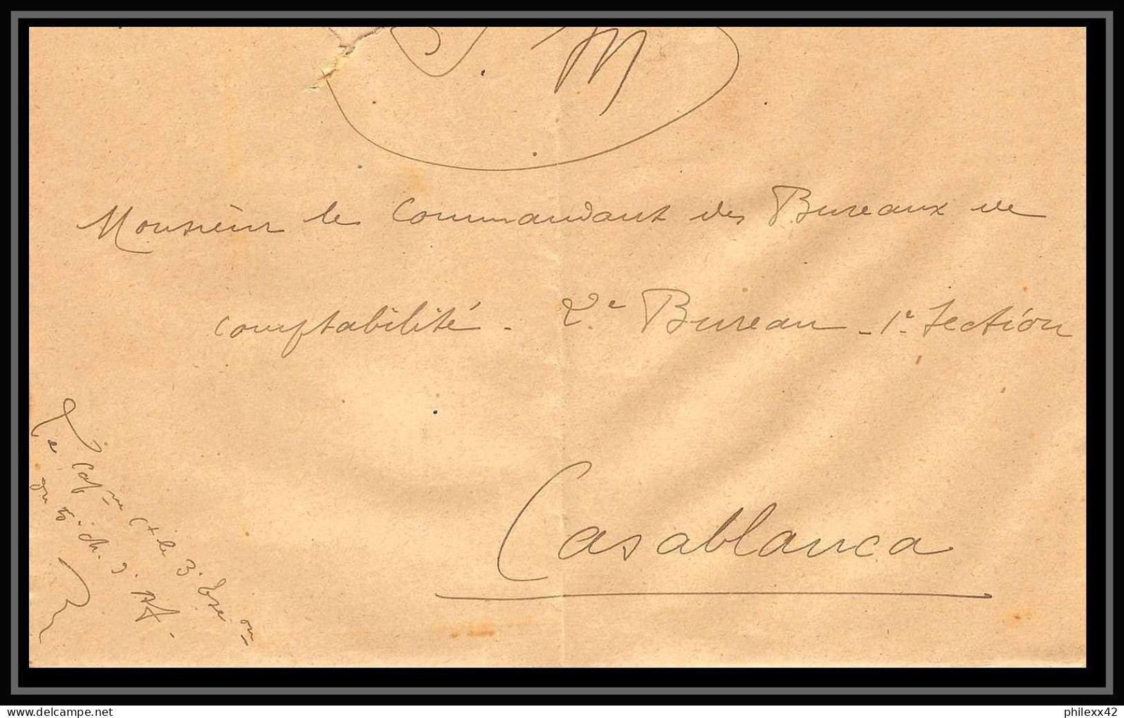 0890 Lot 4 Région Meknès Chasseurs D'afrique Lettre Cover Occupation Du Maroc War - Colecciones