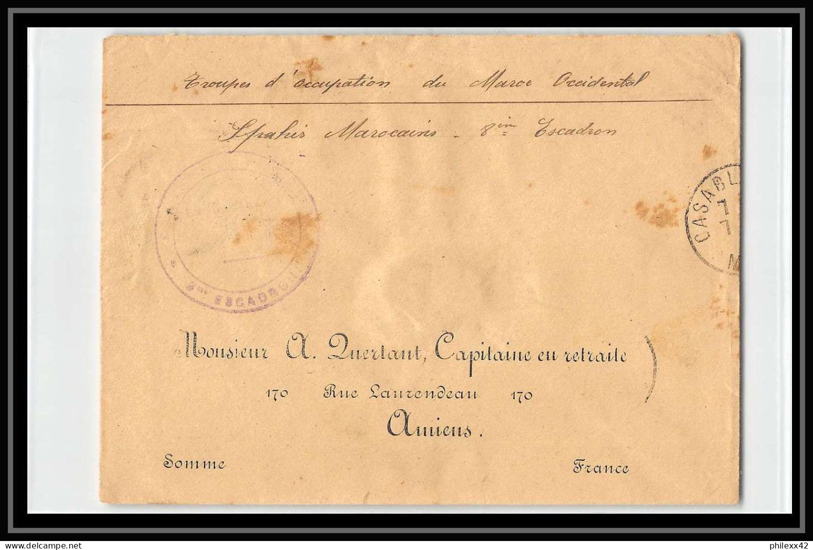 0845 lot 5 lettres 9ème escadron saphis marocains Lettre cover occupation du maroc estampilles War dont signé