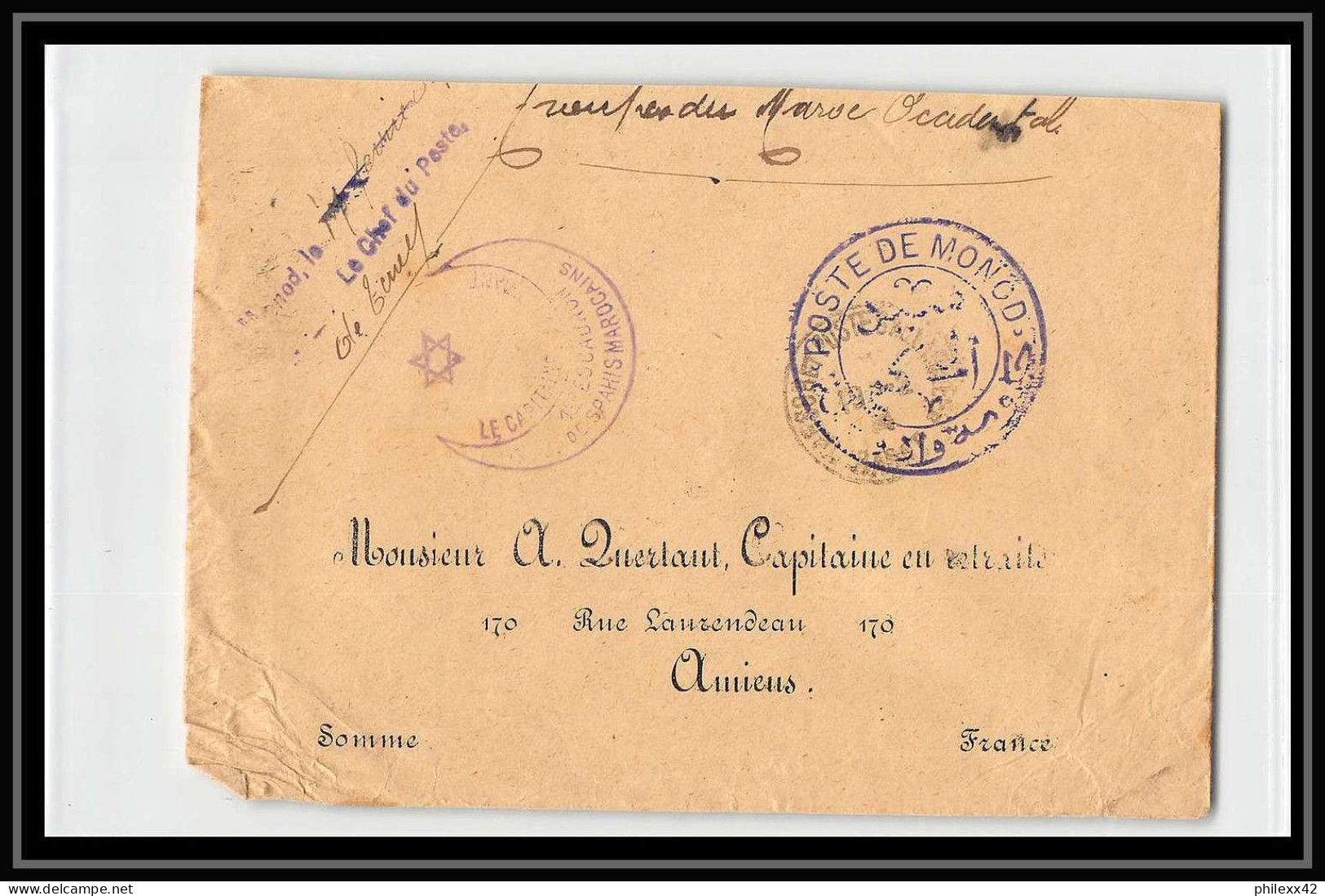 0783 Lot 3 Lettres + 1 Devant 1er Escadron Saphis Marocains Lettre Cover Occupation Du Maroc War 3 Signées - Colecciones
