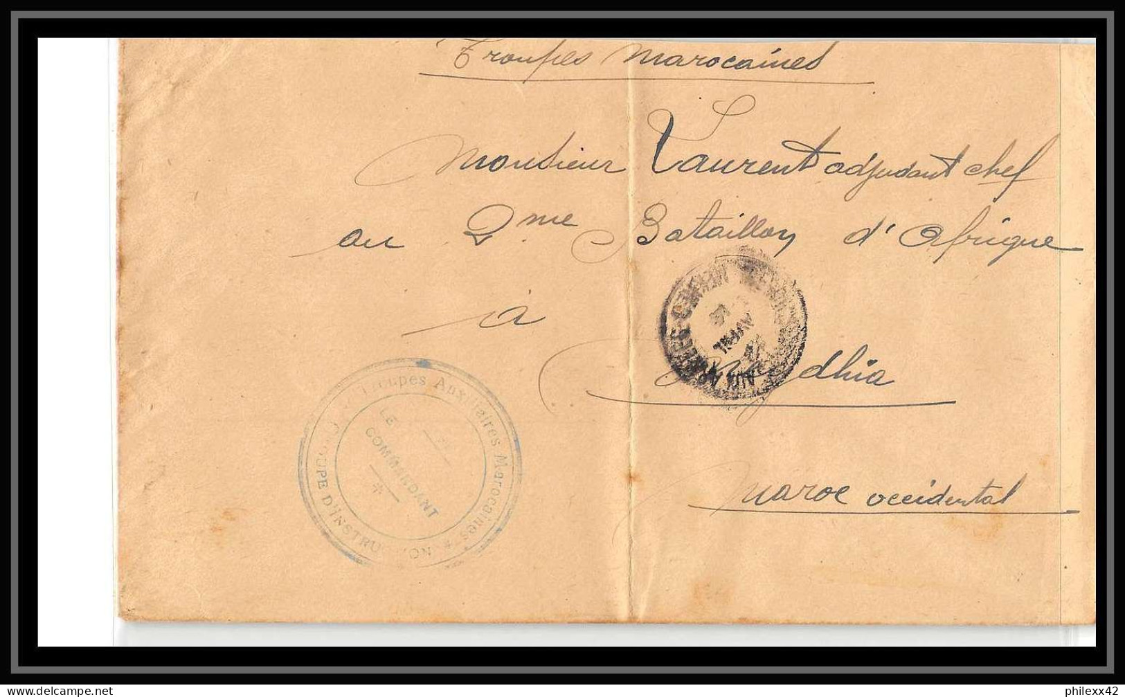 0695 Lot 4 Lettres Armée Auxiliaire Groupe D'instruction Lettre Cover Occupation Du Maroc War - Collections