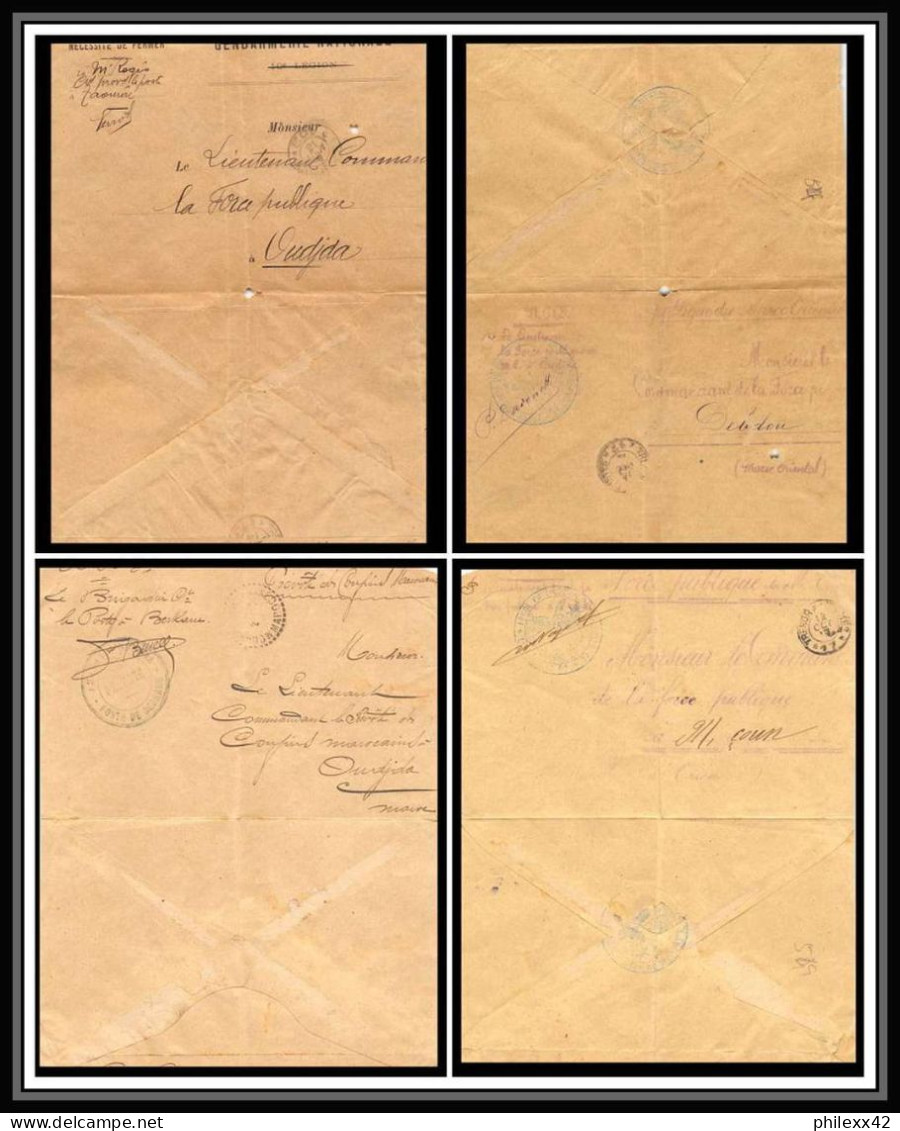 0549 Lot 2 Lettres Réutilisées Gendarmerie Nationale Force Publique El Aioun/debdou Lettre Occupation Du Maroc Signées - Verzamelingen