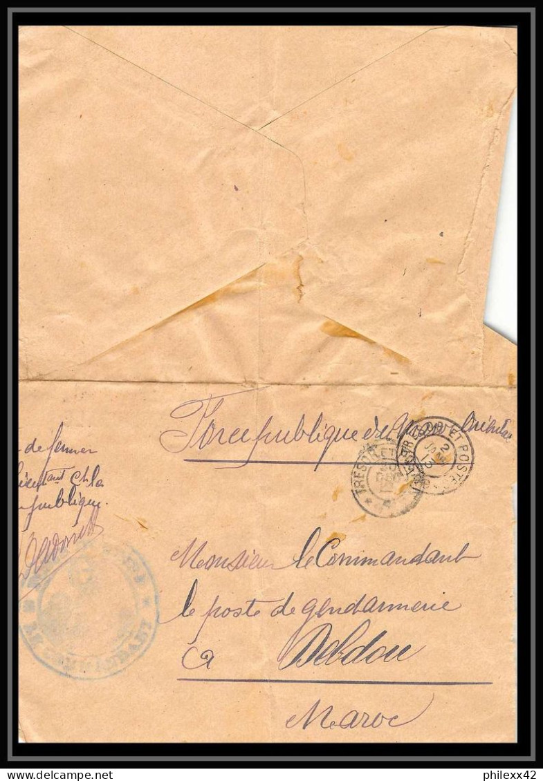 0544 lot 4 lettres gendarmerie nationale Oudjda pour debdou 1912 Lettre cover occupation du maroc War toutes signées