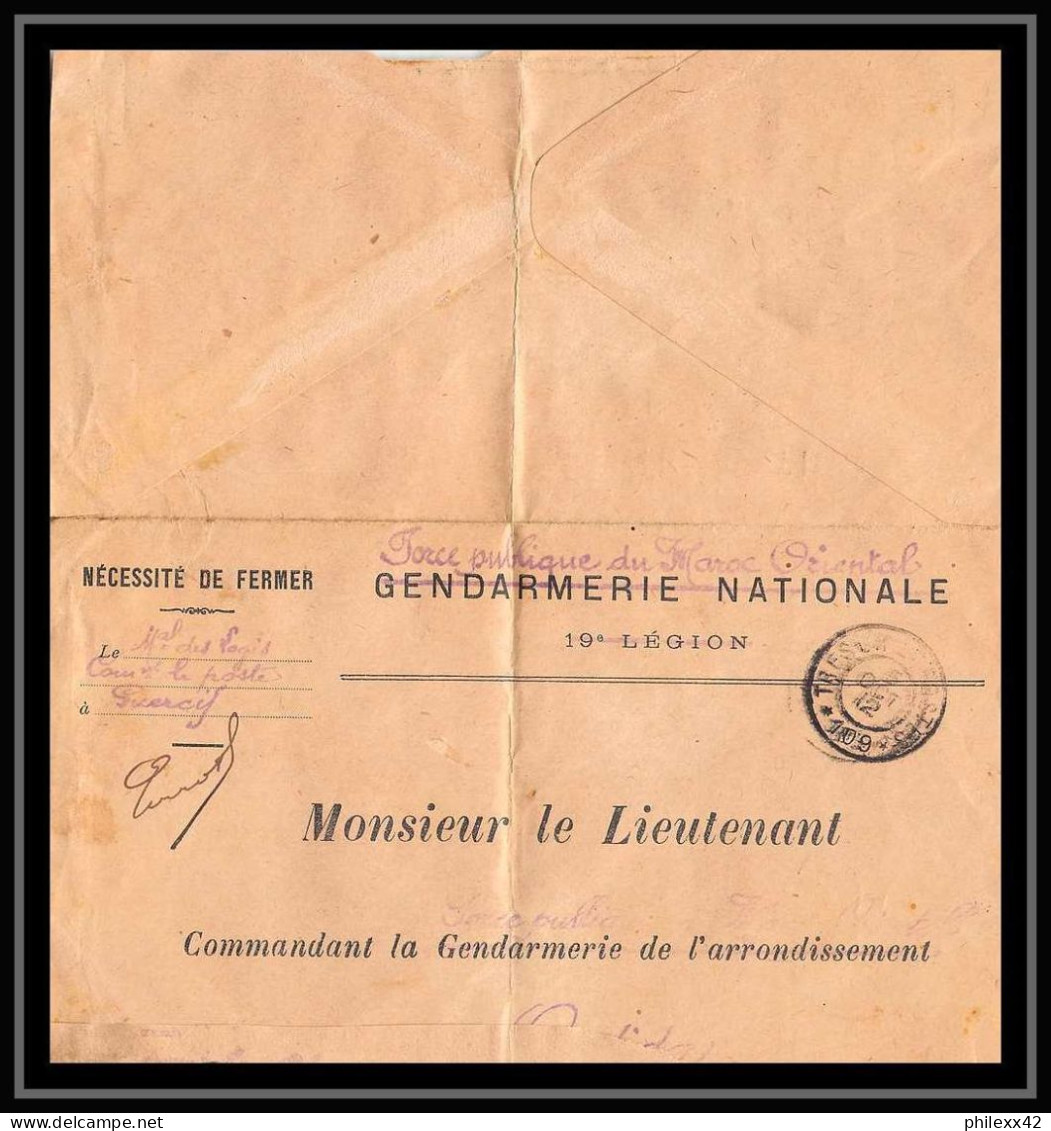 0534 Lot 4 Lettres Force Publique Gendarmerie Lettre Cover Occupation Du Maroc War Signées Secteur 17 - Colecciones