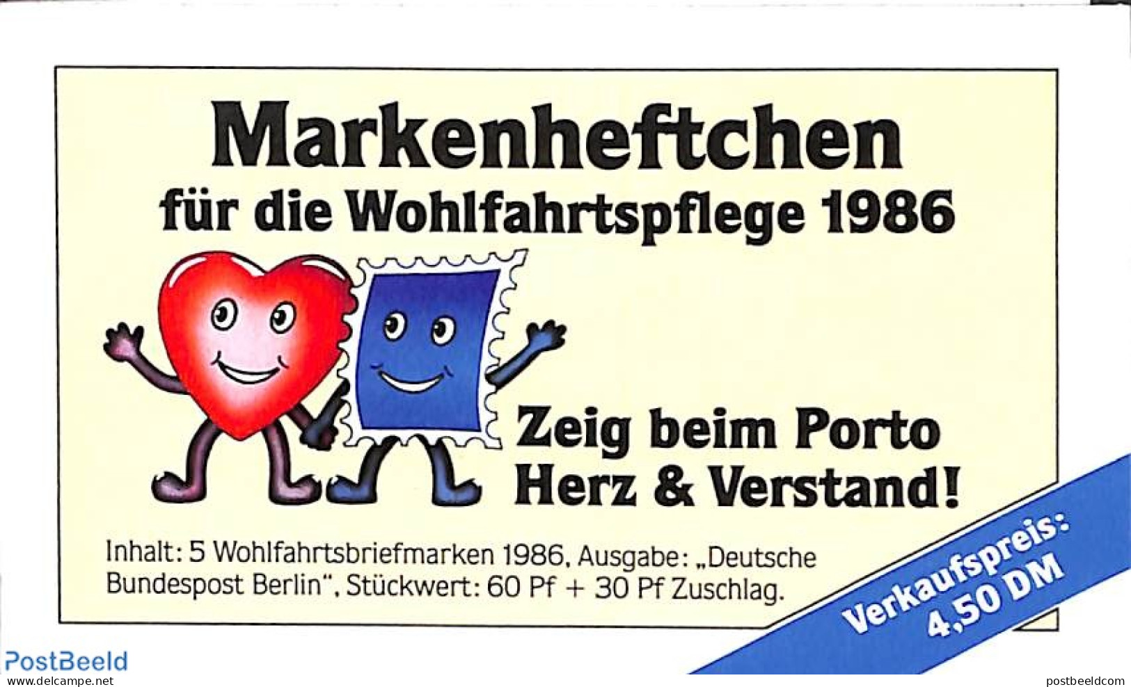 Germany, Berlin 1986 Welfare Booklet, Mint NH, Stamp Booklets - Art - Art & Antique Objects - Unused Stamps